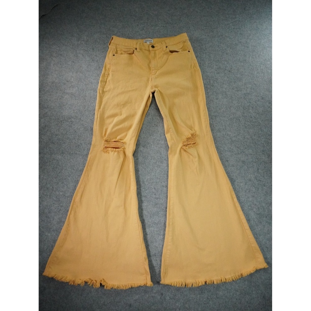 Sneak Peek women’s Mustard Yellow Flare bell bottom Jeans: size 30